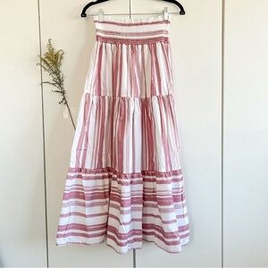 Velvet Heart Pink and White Striped Maxi Skirt • Sz M